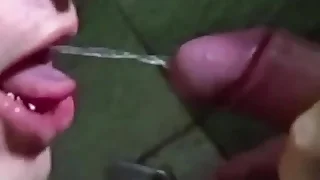 Shemale take Cum and piss cocktail&period;